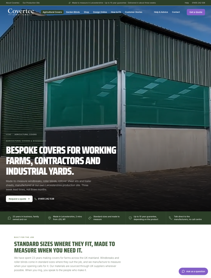 Covertec Structures website